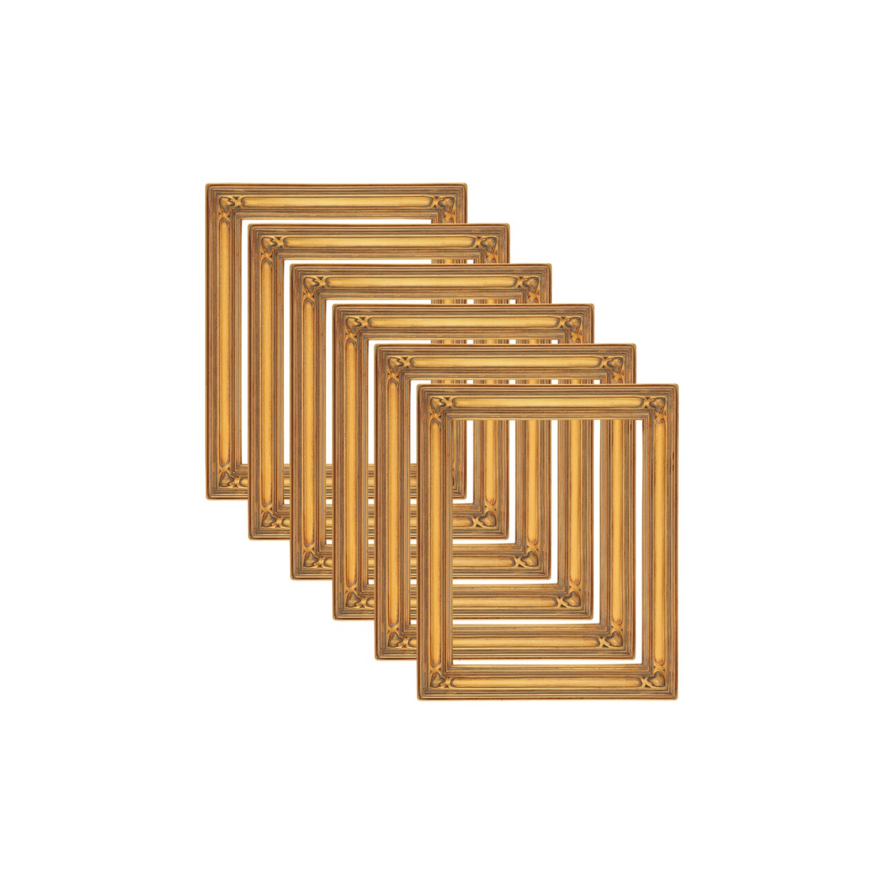 Museum Collection Gothic Ornate Picture Frame - Gold Oil Painting Frames | 6 Pack | Closed Corner High-End Antique Style Frames | Open Back Frames with No Glass or Backing